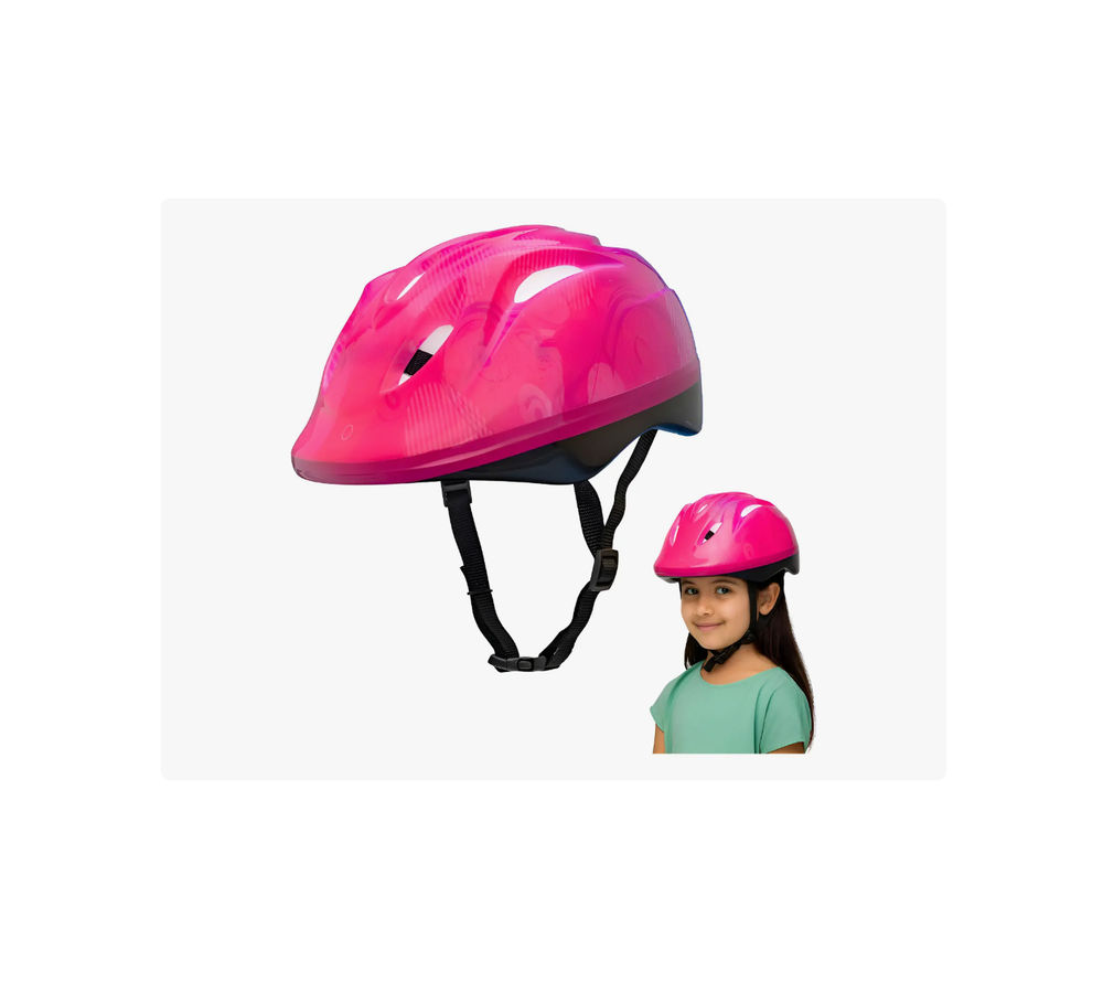Capacete GTA infantil rosa com criança usando