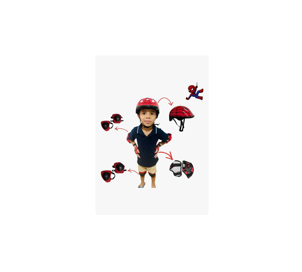 Kit Rad7 Spider-Man com capacete e proteções